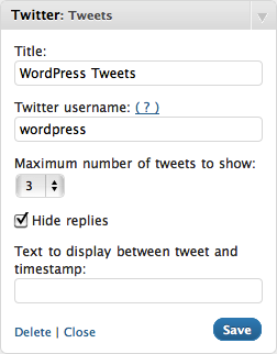 Wickett Twitter Widget - Screenshot