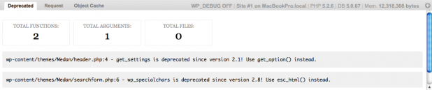 WP Debug Bar Screenshot